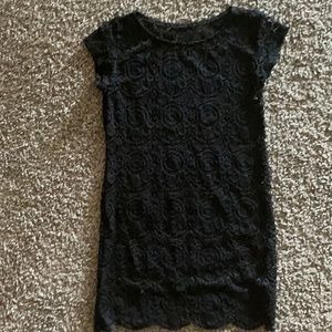 black shirt, embroidered shirt, great for skirts and pants